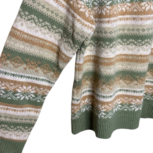 Woolrich Women’s Sz Large Pullover Lambswool Sweater 1/4 Zip Sage Green - Picture 5 of 8